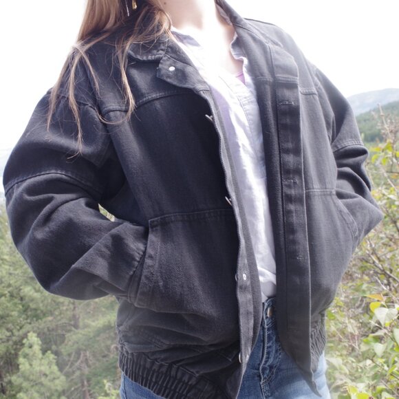 Black Ladies Or Guys Jean Coat With The Meaning Of The Word Blah By Vegorrs - Picture 4 of 7